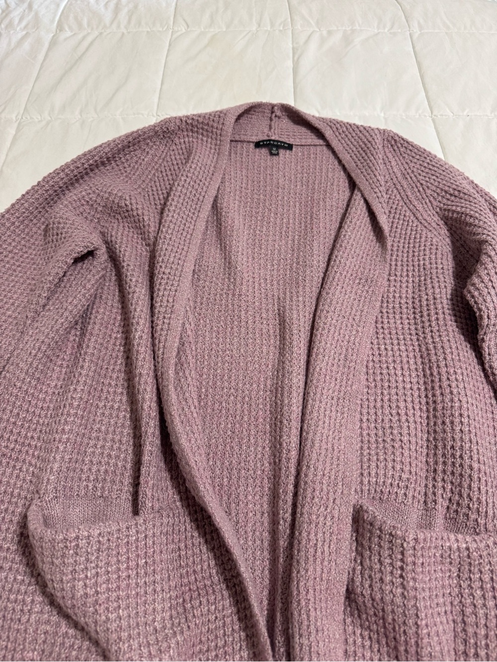 Staccato Light Purple Open-Front Waffle Knit Cardigan - Picture 2 of 5